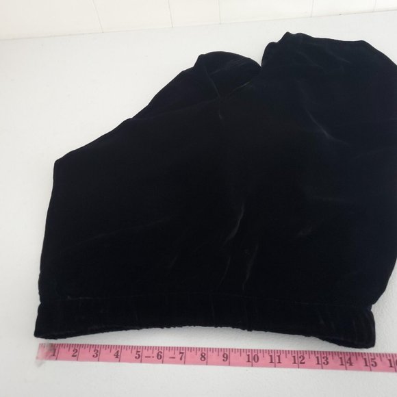 Eileen Fisher Womens Black Velvet Silk Pull On Jogger Pants Size S Elastic Waist - Picture 5 of 8